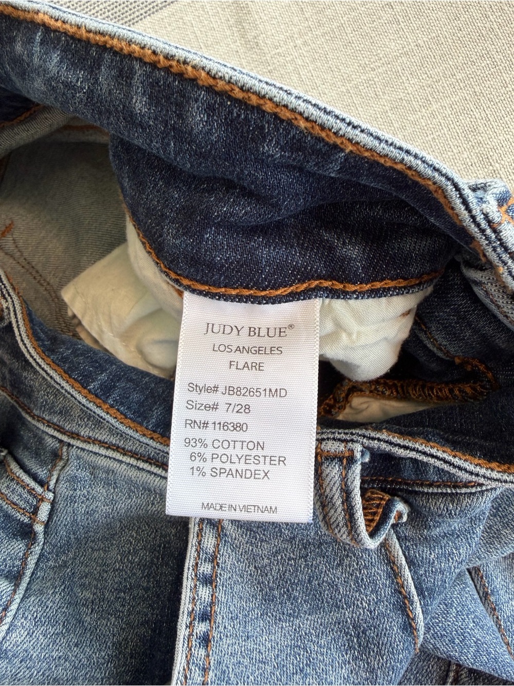 Judy Blue Trouser Flare Jeans Front Seam High Waisted Size 7/28 - Picture 7 of 8